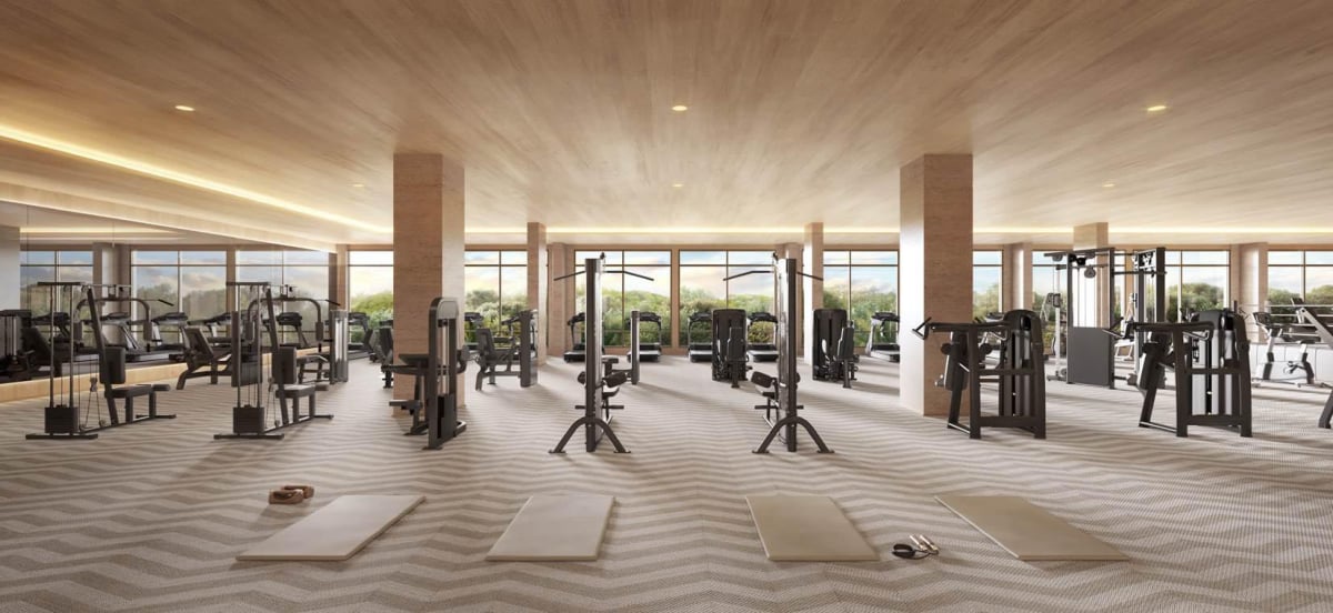 Espaço fitness equipado do Jardim da Hípica